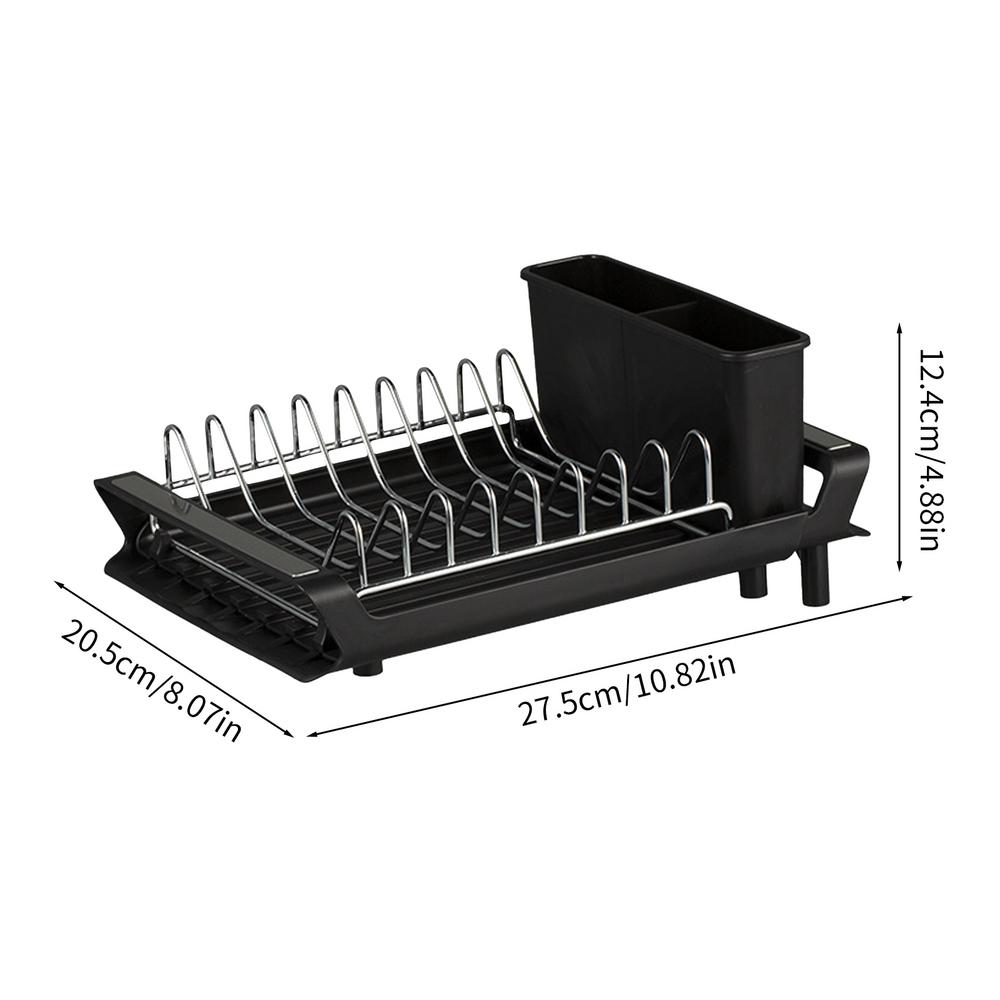Dish Drain Rack Draining Storage Shelf Kitchen Utensil Holder Countertop Drainer Space-Saving  Dryer Rack For Dishes Cups Plate