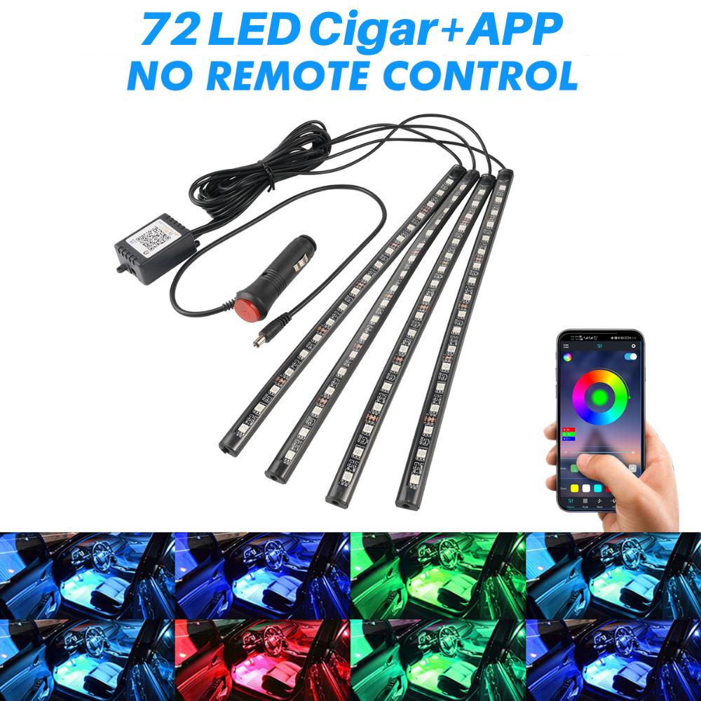 Neon LED Interior Car Light APP Music Remote Control RGB Underglow LED Ambient Light USB/Cigar Plug Auto Atmosphere Lighting 12V