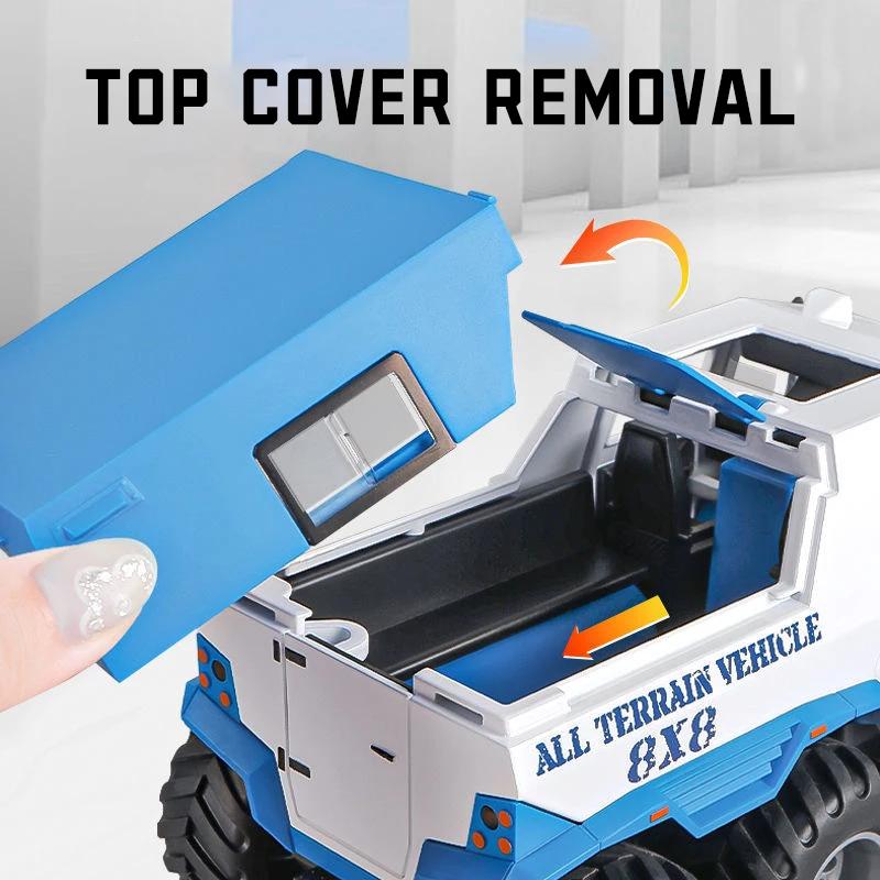 1/24 Scale Shaman 8X8 Alloy Car Model Light & Sound Effect Diecast Car Toys for Boys Birthday Gift Kids Toys Car Collection