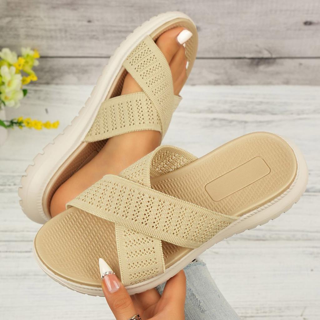 Casual Sandalen Slippers Voor Dames Stijlvolle Comfortabele Ademende Mesh Band Platform Strandzandalen Voor Dames Zomerschoenen