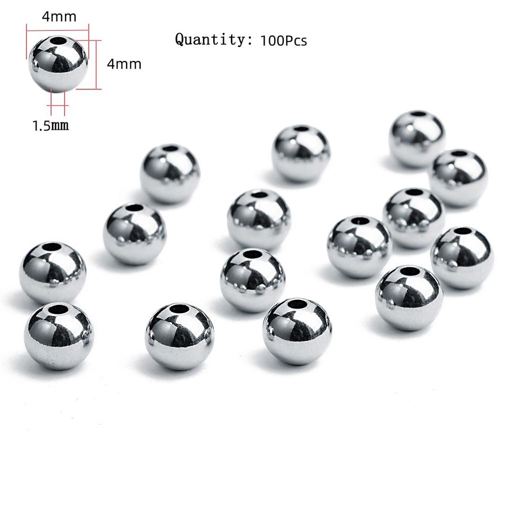 Stainless Steel Beads Square Round Big Hole Loose Spacer Bead For Jewelry Making Charm Bracelets Necklace Finding