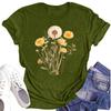 Women's Fashion Casual Printed Round Neck Short Sleeved T-Shirt Top T-Shirt Top Top