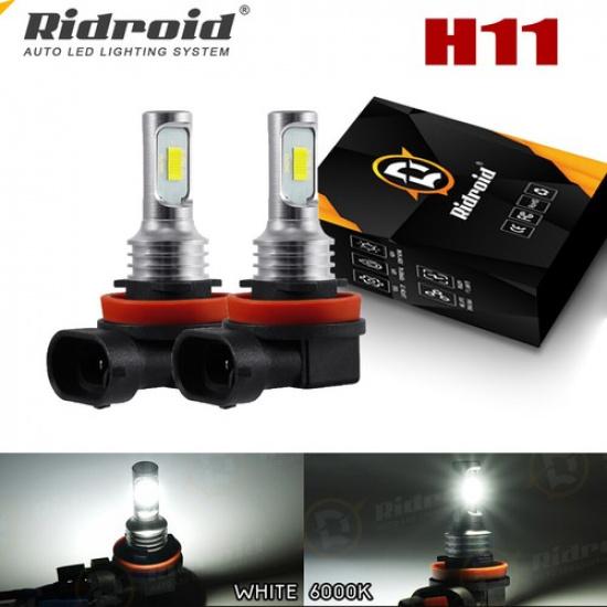 RIDROID H11 H8 H9 LED Headlight Kit High Low Beam Bulbs 6000K White 12V 8000lm 110W | 2 Bulbs | 5 Years Manufacturer Warranty | Up to 10,000 Hours