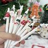 10Pcs White Cartoon Christmas Quick-drying Ink Ballpoint Pen Stationery for Christmas Gifts Holiday Gift Novelty Stationery Teacher Party Favors Back