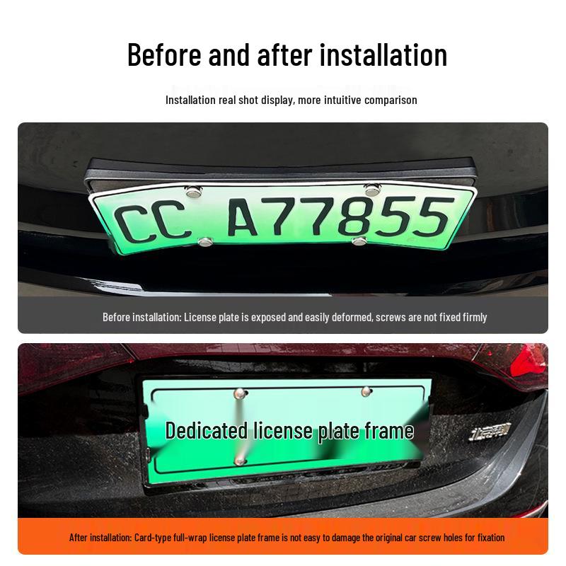 Mercedes E-Class 24-25 Green Plate Frame - New Energy Full Edge License Plate Holder.