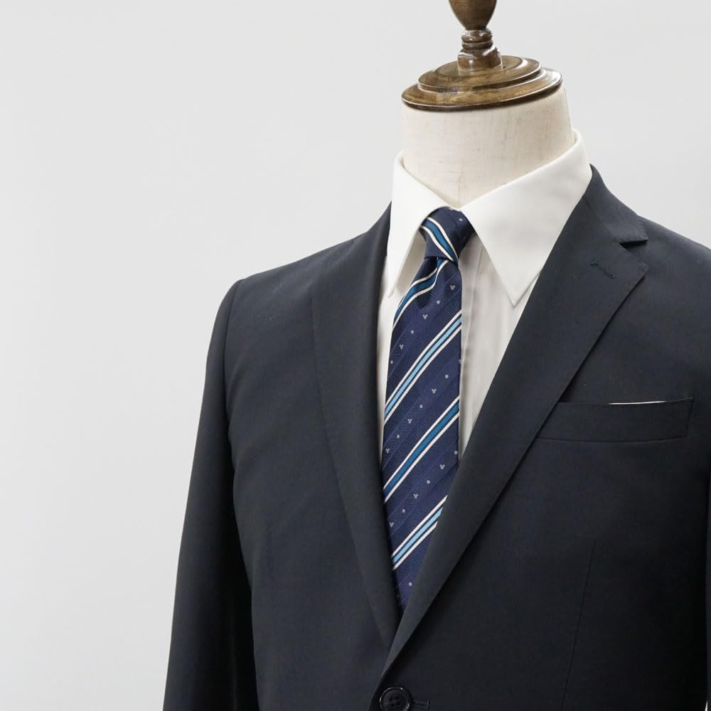 Tie Mickey Mouse Tie Tie Bar Set DN917280 Navy x Blue Necktie Tie Pin Present [Disney] & & Wa-08