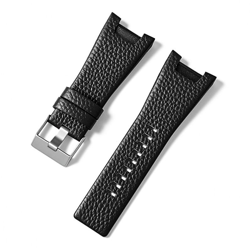 Correa de reloj de cuero genuino de 32*17 mm Para Diesel DZ4246 DZ1273 DZ1216 Correa grande cóncava para hombre resistente al agua y al sudor