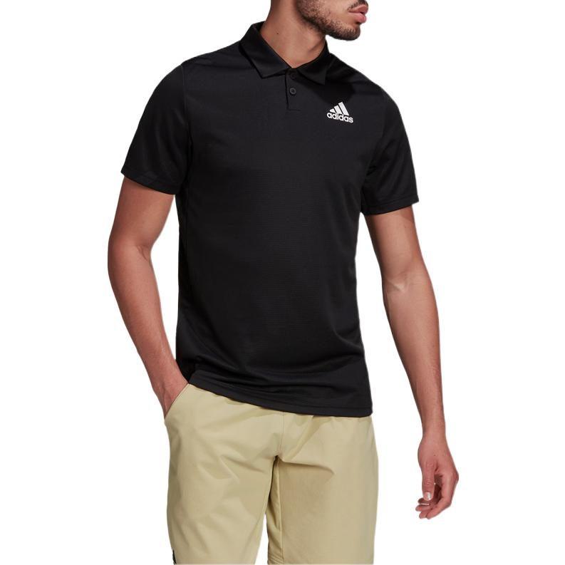 adidas Polo Shirts Men's Black Polo Collar Moderate Straight Fit HC2716