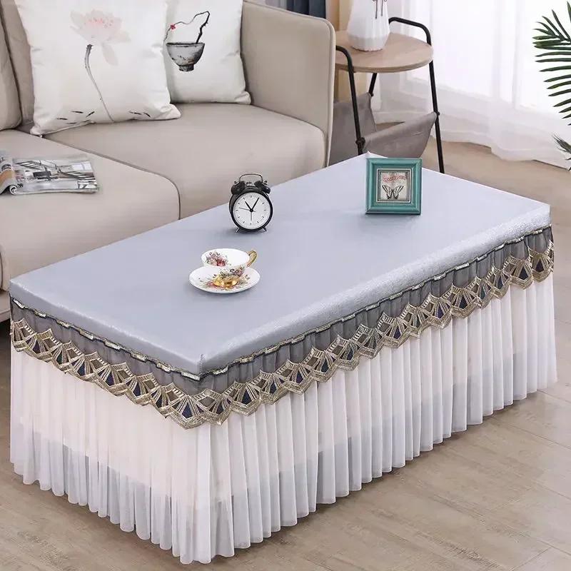 Leather Oil Resistant Waterproof Tea Table Cloth Corner Coffee Table Cover Dustproof Tablecloth Cover Wedding Party Decoration