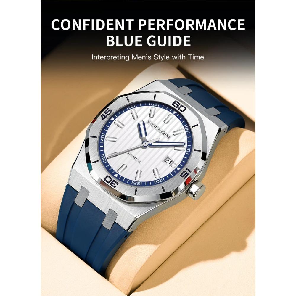 Specht & Sohne New 40mm Men Automatic Mechanical Watches Men Luxury Stainless Steel Watch Rubber Relogio Masculino Waterproof