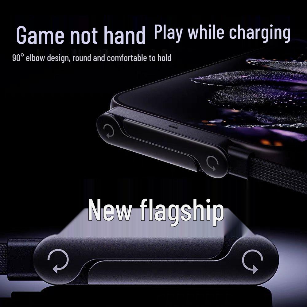 2026 Cross-Border Hot Selling 240° Folding Braided Universal C-C Cable with Built-In Stand for Super Fast Charging.