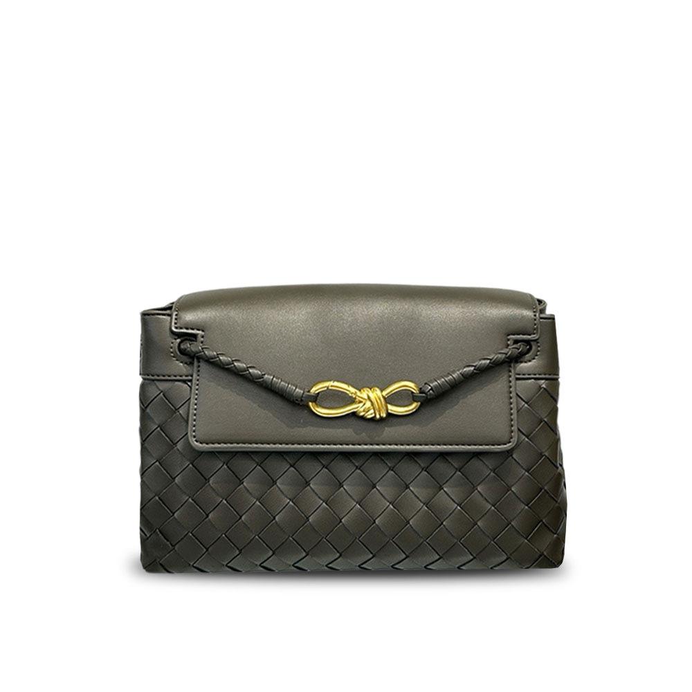2026 Cross-border Leather Woven Messenger Bag, the Same Fashion Trend for Men and Women, Commuting Versatile Single Shoulder Messenger Bag Bag
