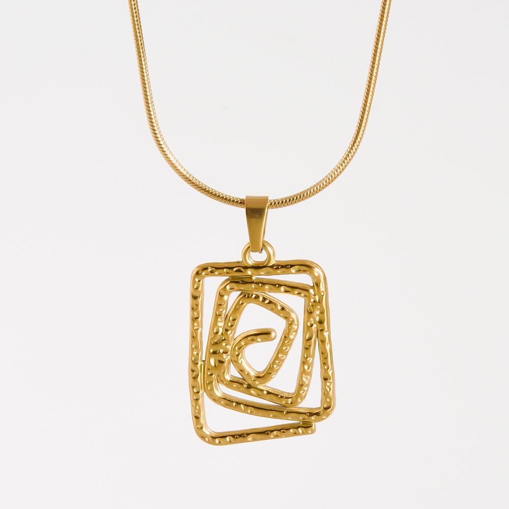 

Spiral Vortex Pendant Necklace For Women Men Vintage Snake Chain Necklace Grunge Jewelry Femme Choker Stainless Steel Collar 45cm