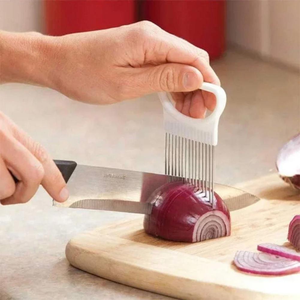 1PC Onion Needle Onion Fork Vegetables Fruit Slicer Tomato Cutter Cutting Safe Holder Kitchen Accessories Tools