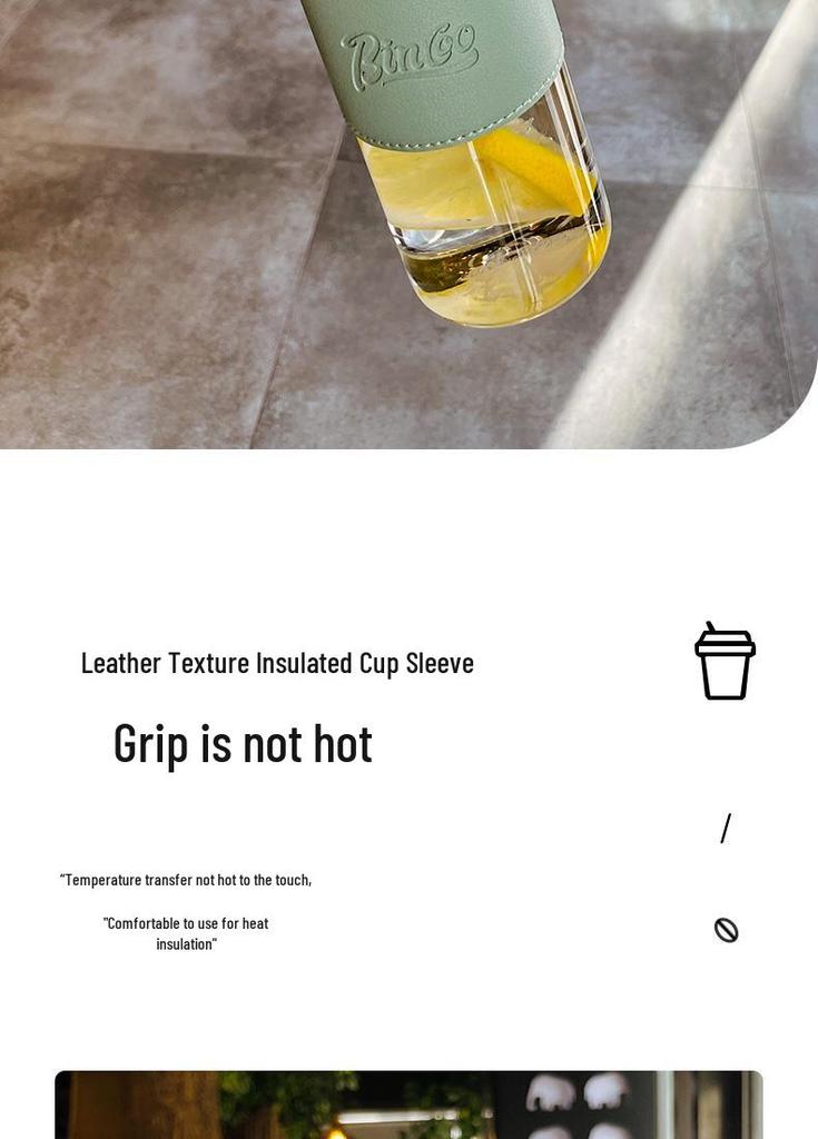 Portable Cute Glass Water Cup with Lid - Stylish Summer Tea Brewing Mug