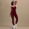 Color Block Women's Yoga Bodysuit with Hollow Back and Flared Pants for Dance and Fitness