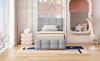 Upholstered Bed 90 X 200 Cm, Pull-out Children's Bed, Adjustable Headboard, Skin-friendly Linen Upholstery, Flat Single Bed Youth Bed Guest Bed (Grey)