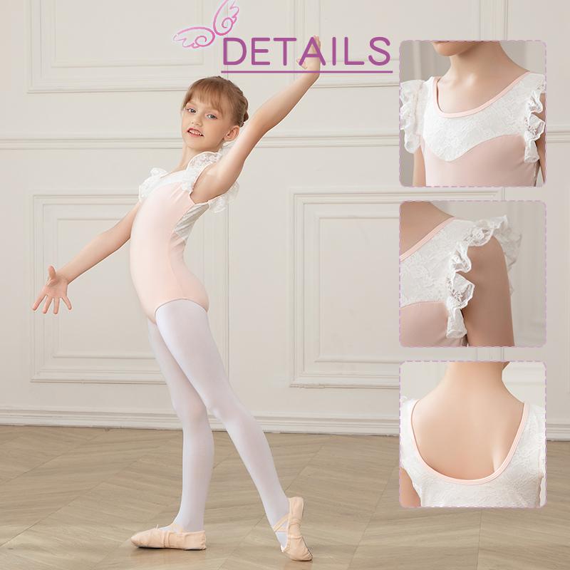 Collant de Ballet para Meninas Básico Manga Curta Roupa de Dança para Criança Algodão Collants de Ginástica Dança Escolar Idade 2-11 Anos
