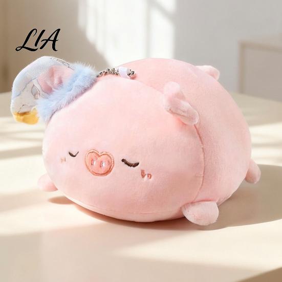 Soft Huggable Animal Doll Cute Pig Plush Pillow, Stuffed Animal, Short Velvet Plushie Pillow Doll, Small Bag Charm & Large Throw Birthday Gift