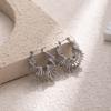 Silver Needle Geometric Heart Hoop Earrings - Retro & High-End Style for a Bold Look