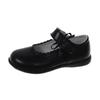 Girls School Shoes Black Matte Trendy Kids Flat Shoes Simple Bows 2025 Brand New Children Leather Shoes Soft Sole Non-slip