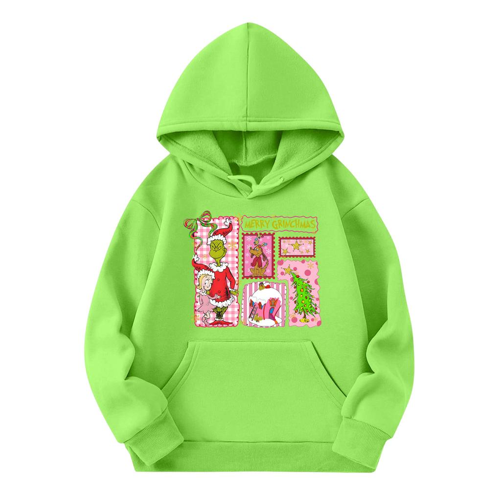 Child Fashion Lightweight Long Sleeve Pullover With Pockets  Print Hoodie