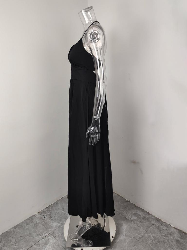 2026 Spring European American Women's Sexy Spaghetti Strap Ruffle Hem Dress