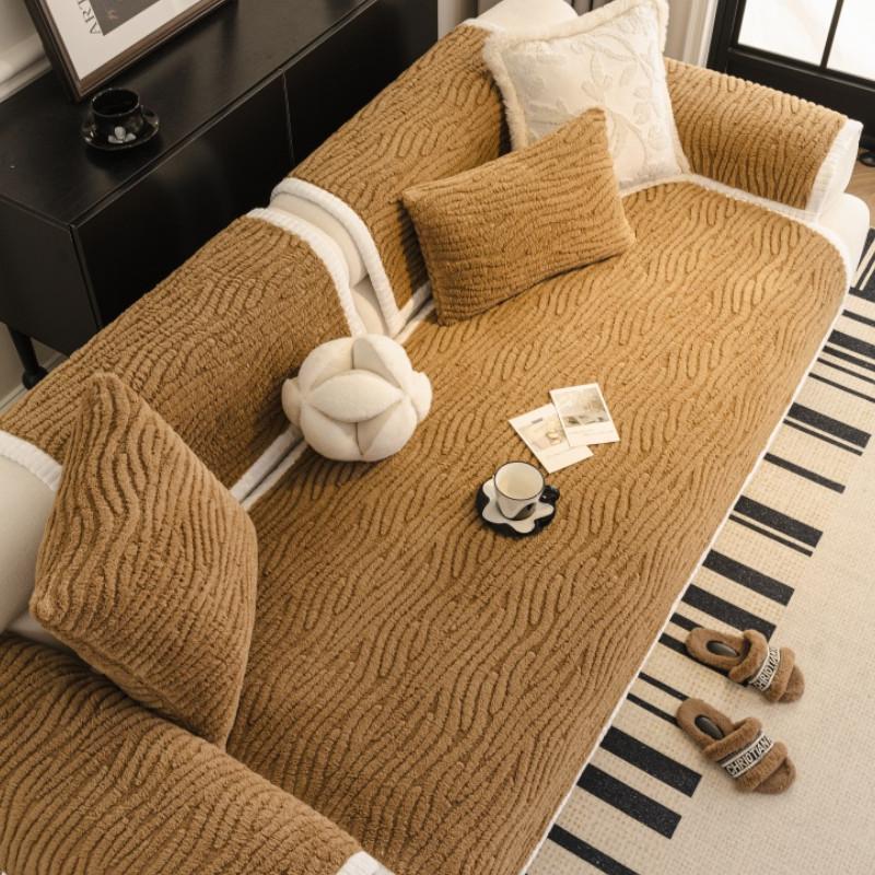 1pcs Winter Plush Simple Sofa Cover Modern Wear-resistant and Durable Non-slip Couch Slipcovers for Living Room Home Decor