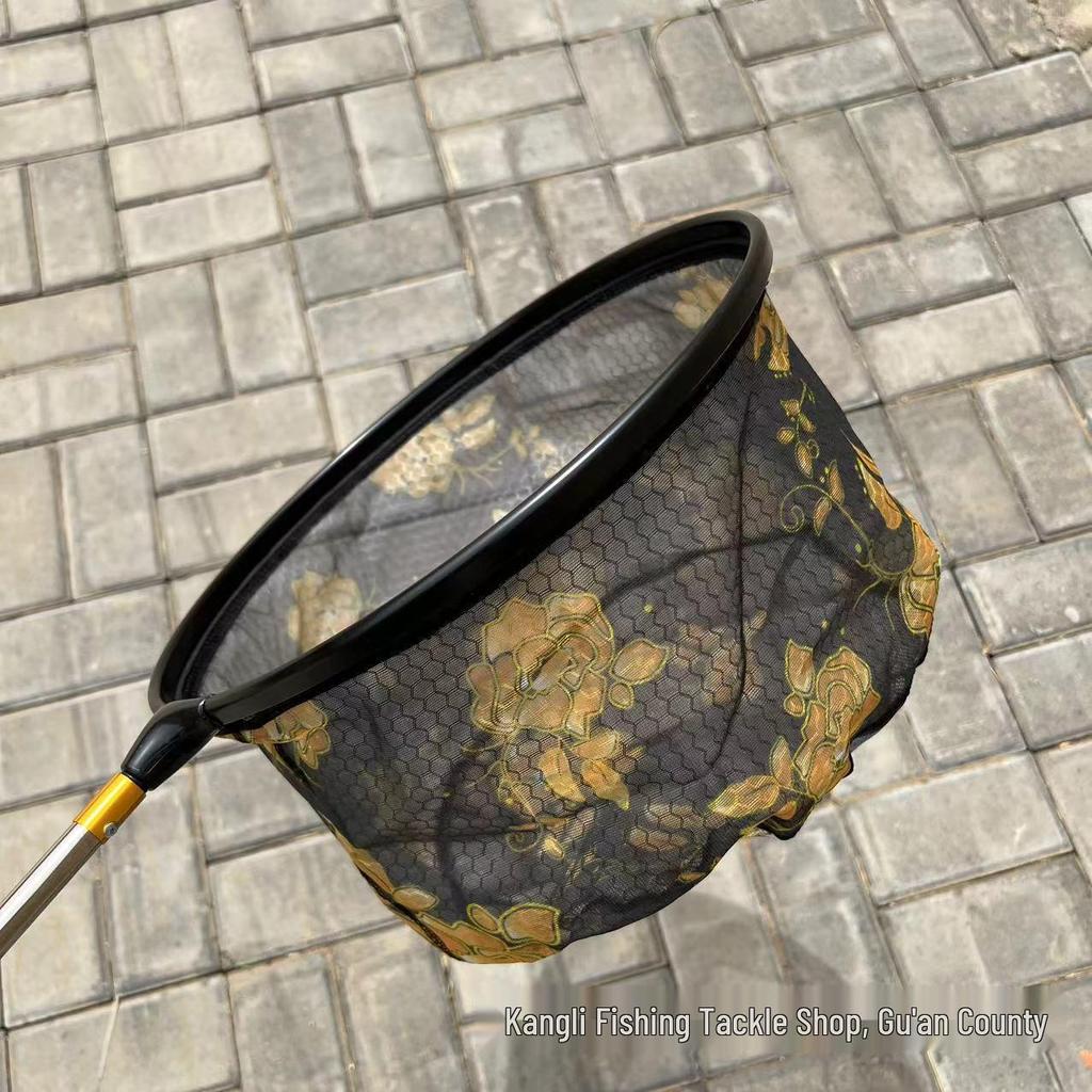 Detachable Black Anti-Hook Fishing Net Head with Honeycomb Design for Competitive and Wild Fishing