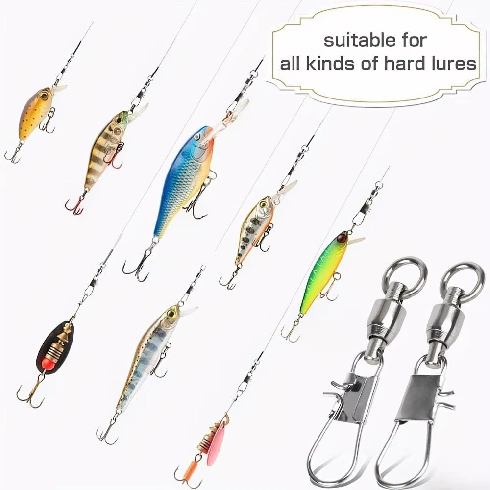 Stainless Steel Fish Snap Swivels Ball Bearing Fishing Connector Fishing Accessories