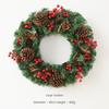 Corona de Navidad Colgante para Puerta Principal Ratán Aguja de Pino Artificial Nieve Guirnaldas Adorno Colgante Año Nuevo Navidad Decoración del Hogar