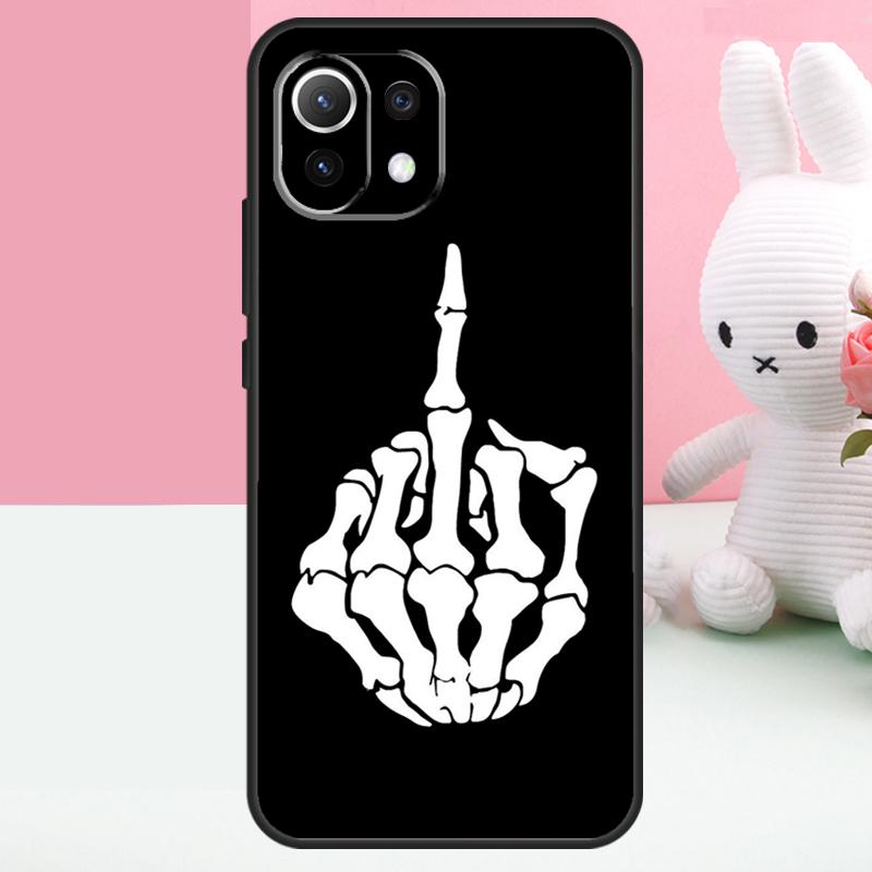 Skeleton Middle Finger Case For Xiaomi 15T 13T 14T 17 Pro Max 15 14 Ultra POCO X7 Pro X5 X6 F5 F6 F7 F8 Ultra Funda