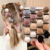 Herbst Winter Mädchen Haargummis Weicher Plüschball Elastische Haarbänder Geeignet für Mädchenzöpfe Tägliche Haaraccessoires