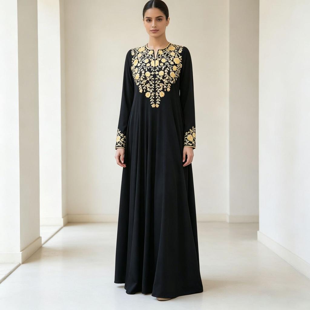 2026 Cross-border Spring New European and American Long Dress Long Sleeve Casual Simple and Elegant Style Printing Fashion Dress