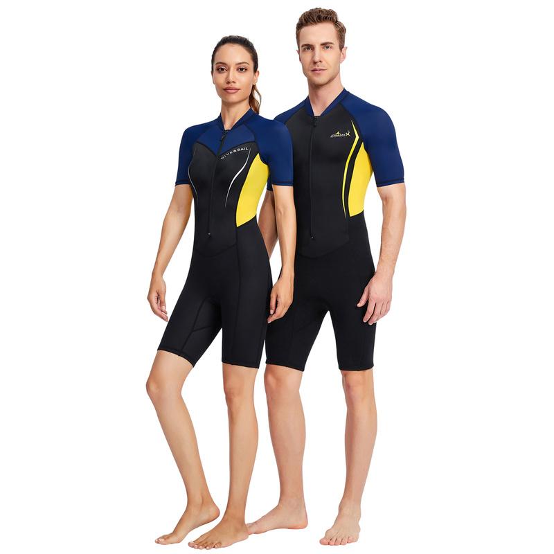 1,5 MM Neopren Neoprenanzug Männer Frauen Kurzarm Trunk Einteiler Nass Anzüge für Schwimmen Overall Surfen Rash Guards