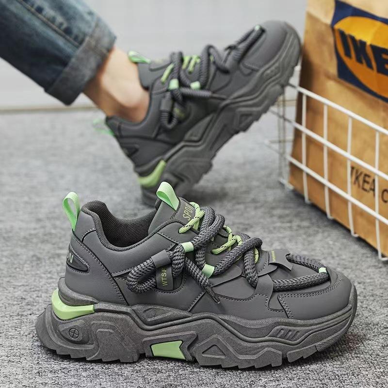 Men's Sneakers Comfortable Casual Shoes for Men Platform Non-slip Running Shoes Lace Up Solid Color Sports Shoe Man Hot 2024 New