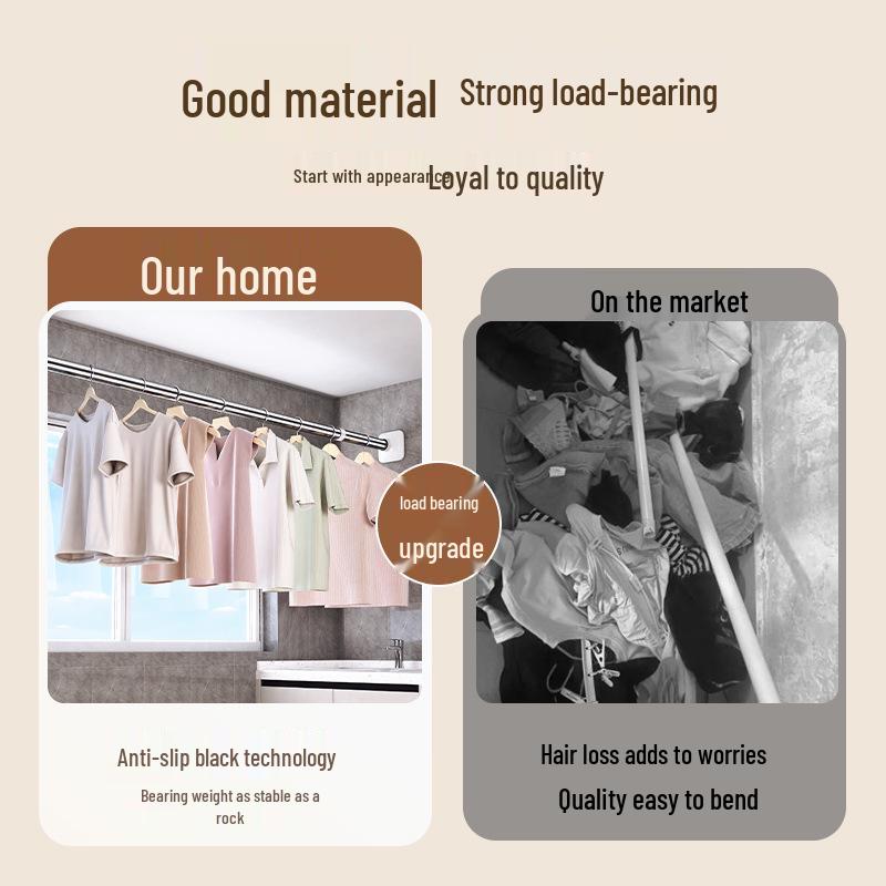 Telescopic Rod: Punch-Free Clothes & Curtain Rack for Balcony