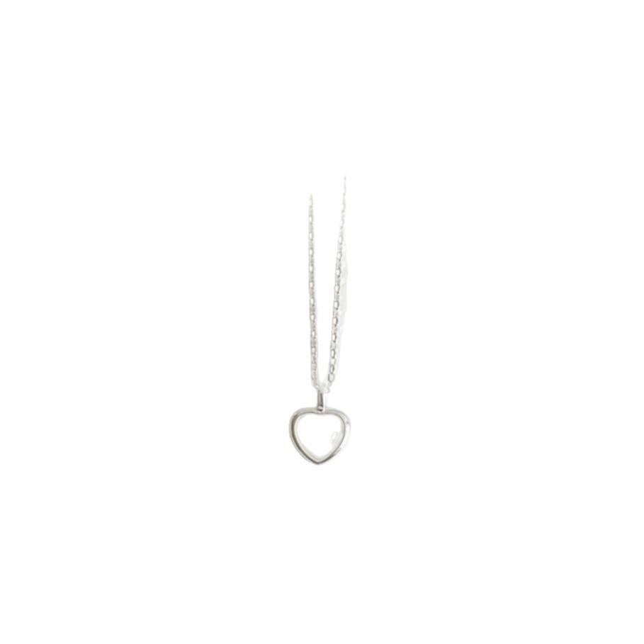 Copper-Plated Silver Peach Heart Necklace for Women - Sweet, Cute, Pink/Blue, Fashionable Clavicle Chain