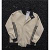 Unisex Oversized Stand Collar Bomber Jacket Casual Loose Fit Lightweight Streetwear Men Women