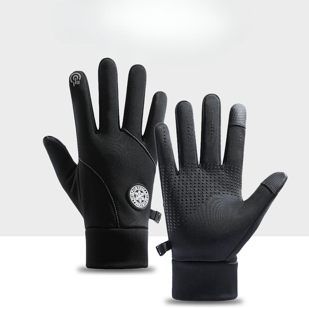 Warm Gloves for Men and Women Outdoor Cycling Water-splashing Fitness Full Finger Sports Windproof Anti Slip Anti Slip Plus Velvet Gloves