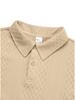 European Style Textured Jacquard Long Sleeve Polo Shirt for Men