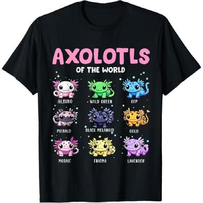 Axolotls of The World Mexican Walking Fish Salamander Animal T-Shirt