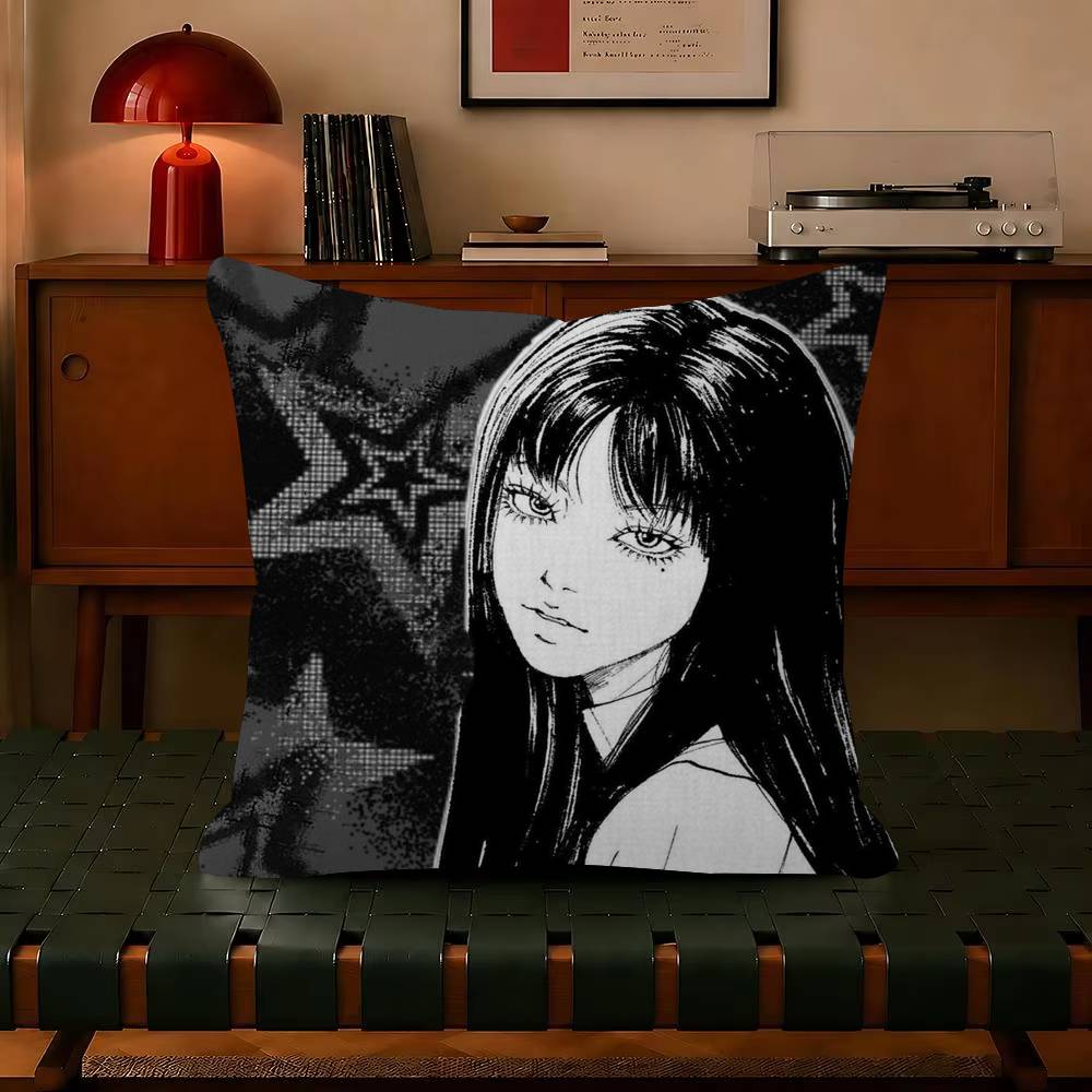 Japan Classic Anime JJunji Ito Edit Cushion Cover Pillowcase Upholstery Sofa Throw Pillow Home Decor Pillowcas