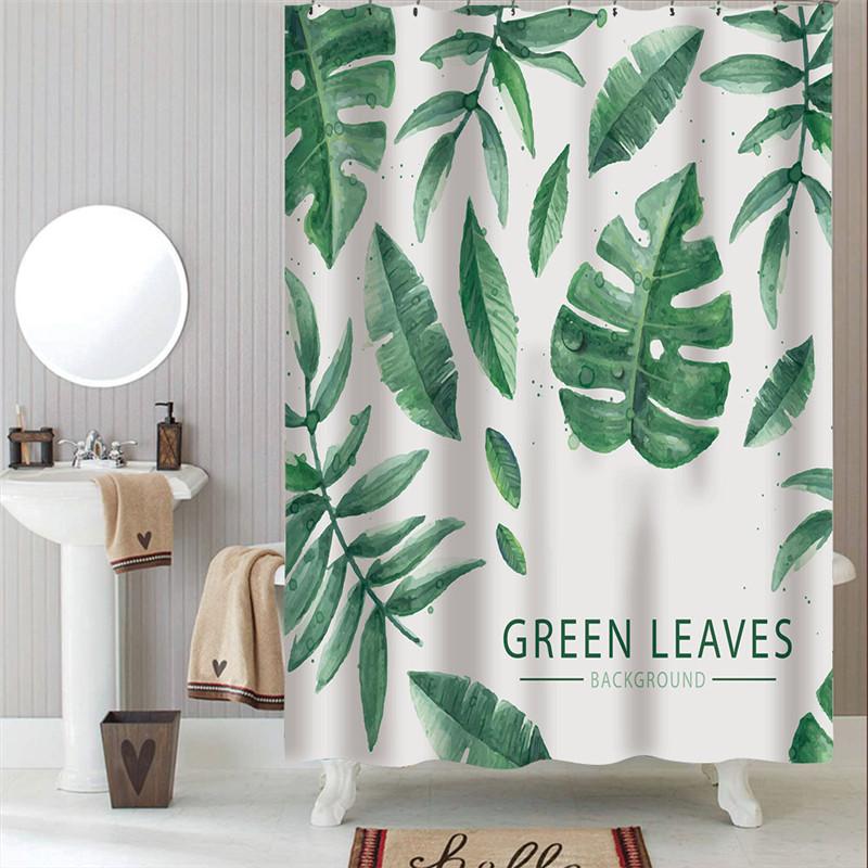 Waterproof Bath Curtains 100% Polyester Fabric Shower Curtain Thinking Elephant Printed Home Decoration Background Screen Decor