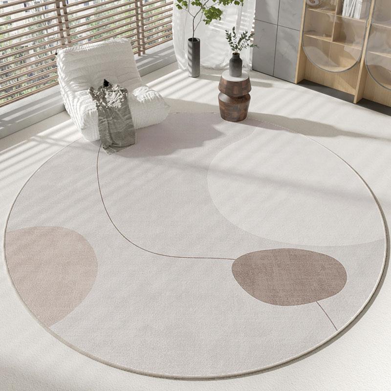 Wabi-sabi Style Round Carpet Thickened Computer Chair Anti-slip Mat Simple Carpets for Living Room Fluffy Soft Bedroom Decor Rug