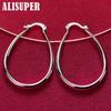 925 Sterling Silver Smooth Circle 41mm Hoop Earrings Jewelry