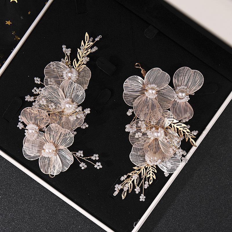 Bridal Wedding Headband Flower Pearl Hairpin Hair Accessories for Women Hair Jewelry Party Bride Headpiece Bridesmaid Gift noiva