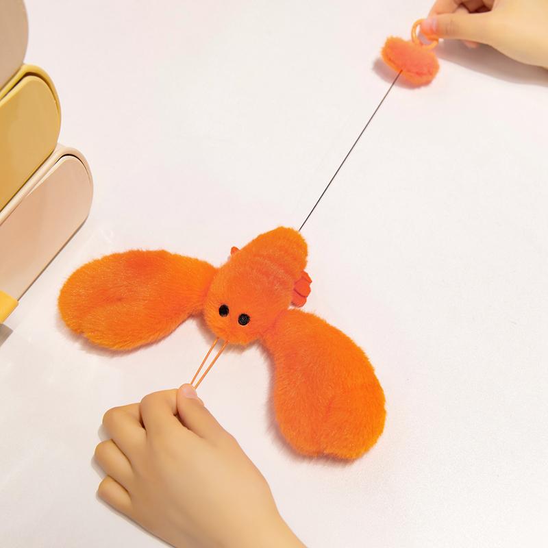 Creative Pulling Thread Lobster Plush Toys Soft Lifelike Lobster Hanging Doll Cute Delicate Keychain Bags Decor Funny Gift