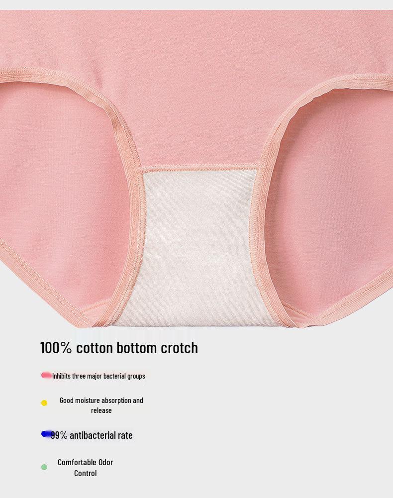 100% Cotton Modal Women's Underwear: 100-Pack, Antibacterial, Breathable, Silky Soft, Seamless Mid-Rise Triangle Briefs.