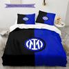 Set Copripiumino Trapuntato con Fantasia FC Internazionale Milano Decorazione per la Casa Regalo (1 * copripiumino + 2 * federe senza imbottitura)